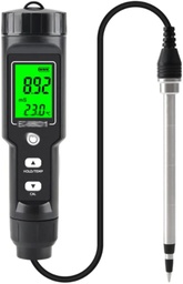 Medidor portátil Digital EC/Temperatura Medidor de suelo Medición Granja Pantalla retroiluminada Electrodo extraíble Prueba impermeable Plantación