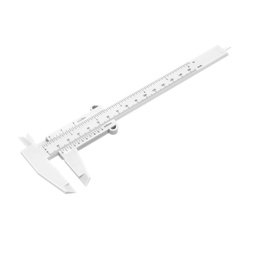 Calibrador Vernier de 150 mm, herramienta de medición de plástico métrica de 6 pulgadas para mediciones de precisión, profundidad interior y exterior, color blanco