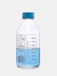 FRASCO DE VIDRIO TRANSPARENTE AUTOCLAVABLE TAPA ROSCA X 500 ML (PACK DE 5 FRASCOS) // ISOLAB ALEMAN // 061.01.500 (copiar)