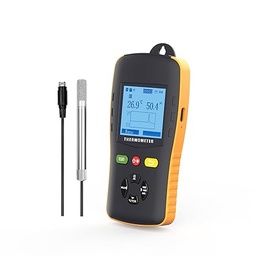 Registrador de datos de temperatura y humedad con punto de rocío y bombilla húmeda, grabadora digital de temperatura USB con sonda Tzone HTD701