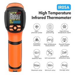 Pistola de temperatura de termómetro infrarrojo -40℉~2912℉ Mestek  Ir05a-or