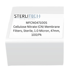 Filtros de membrana de nitrato de celulosa (CN), estériles, 1,0 micras, 47 mm, 100 unidades/paquete Sterlitech MFCN047100S