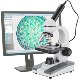 Microscopio Compuesto Biológico de Ciencias del Estudiante + Cámara Digital USB 2.0 Amscope M148-E